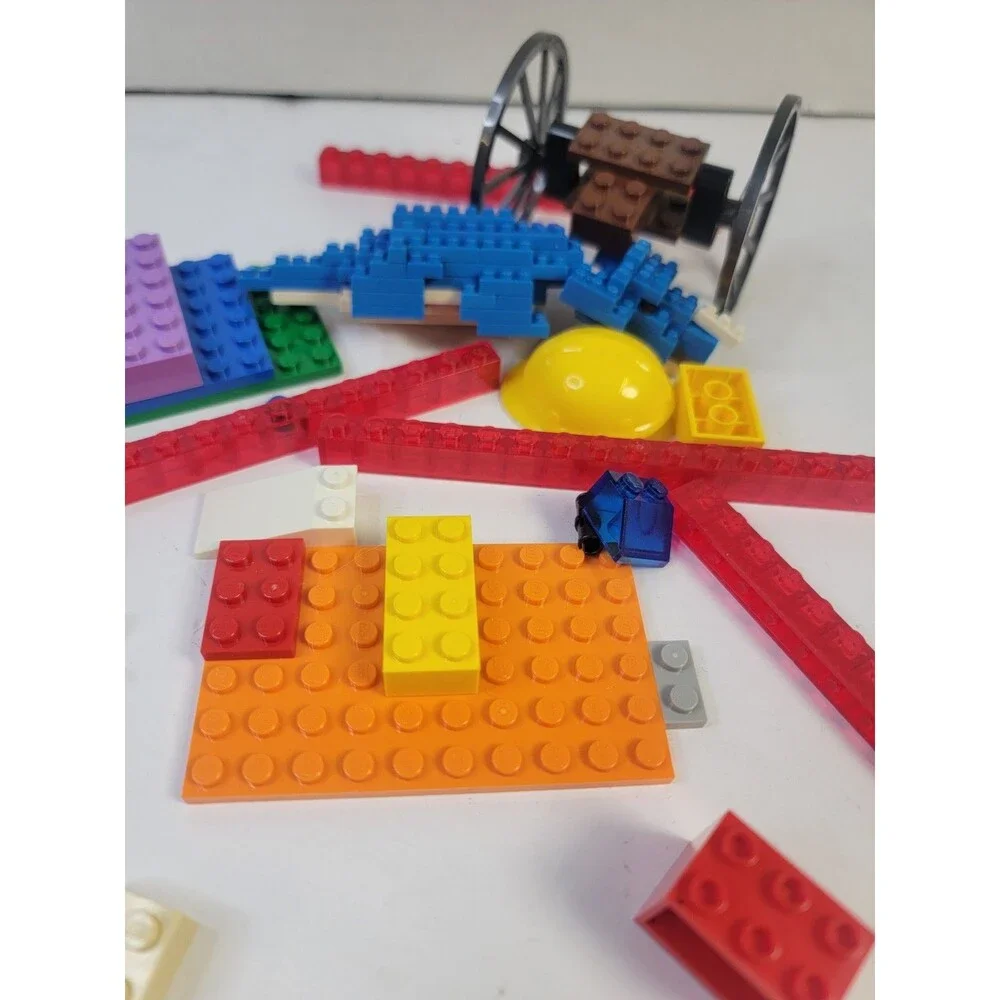 LEGO Mixed Parts Lot Bricks Plates Cannon Wheels Crocodile Build Vintage Pieces